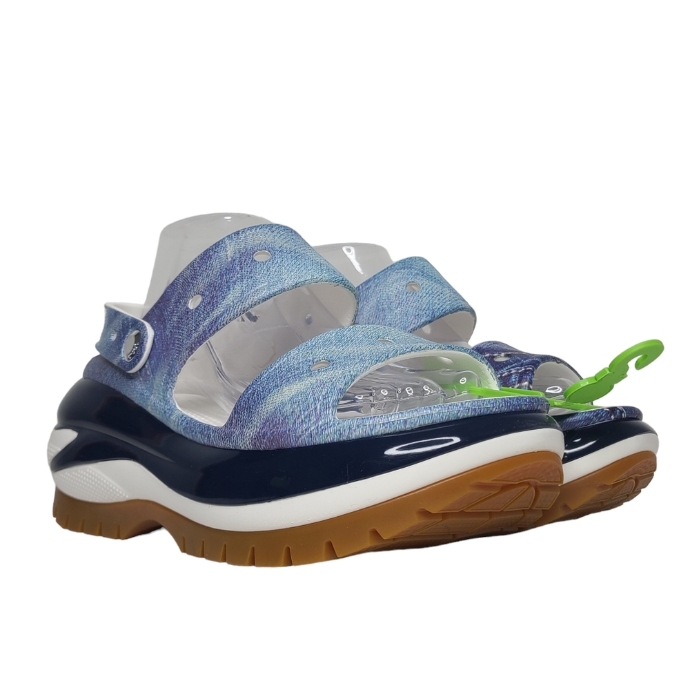 Crocs Classic Mega Crush Sandals Denim 208248-94S W9/M7 Unisex NWT